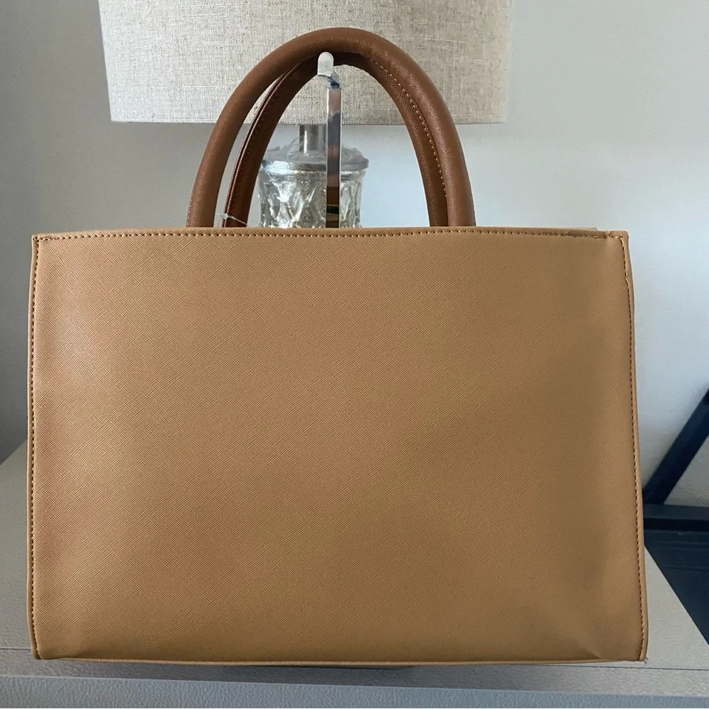 Steve Madden Two-Tone Tan & Beige Top-Handle Bag